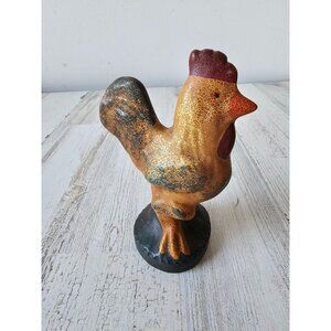 Vintage terracotta shabby chic rooster chicken folk art country decor porcelain?